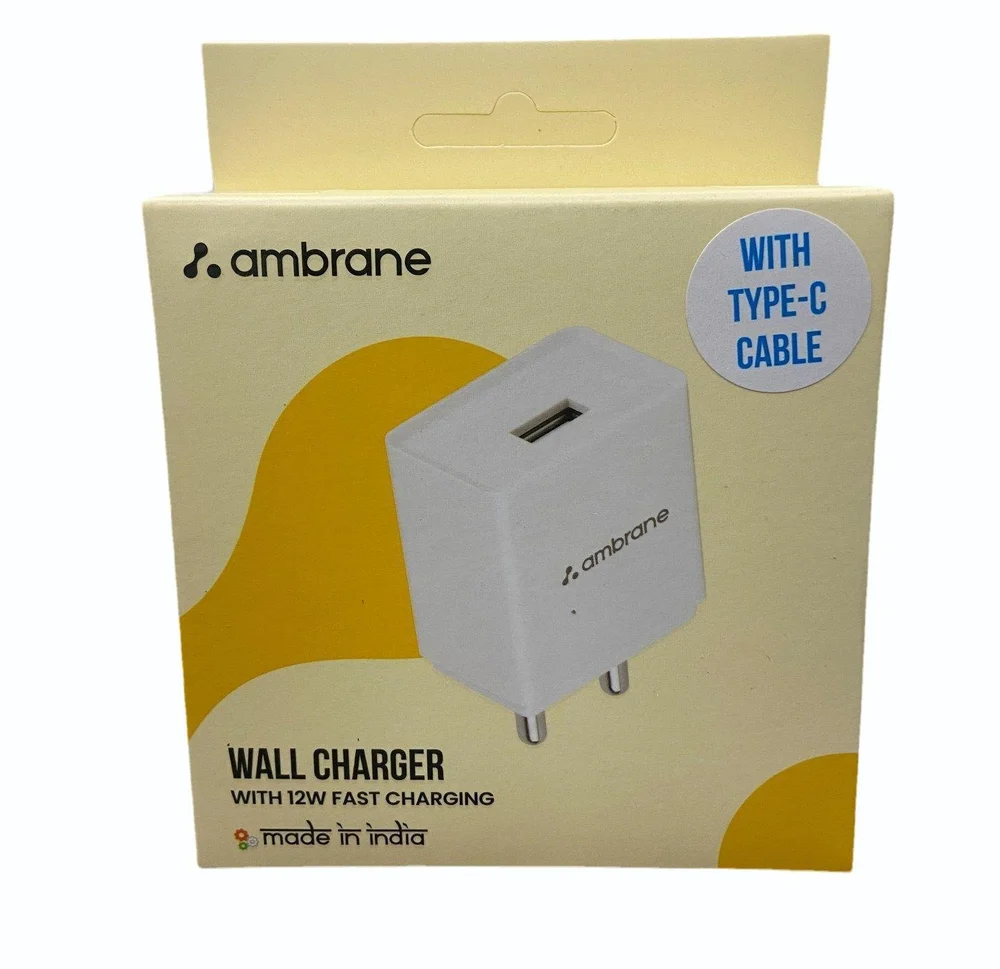 Ambrane Wall Charger with c cable 2.4A AWC 47 T