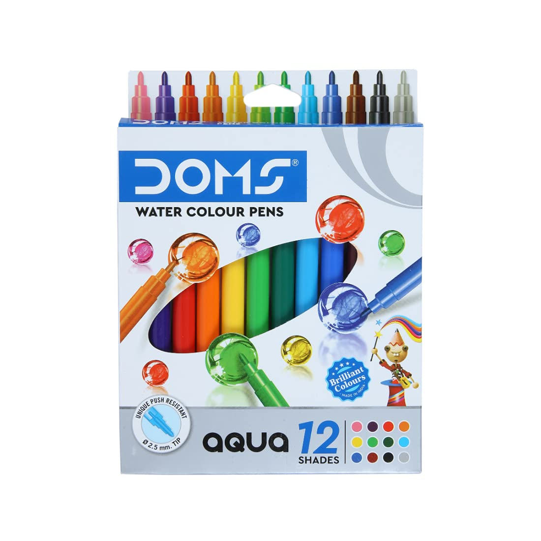 Doms Aqua 12 Shades Watercolour Sketch Pen Set